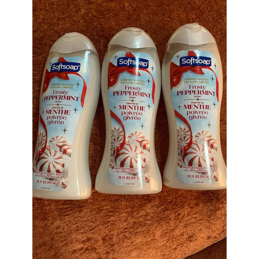 Softsoap Frosty Peppermint Moisturizing Body Wash Limited Edition 20oz Lot of 3